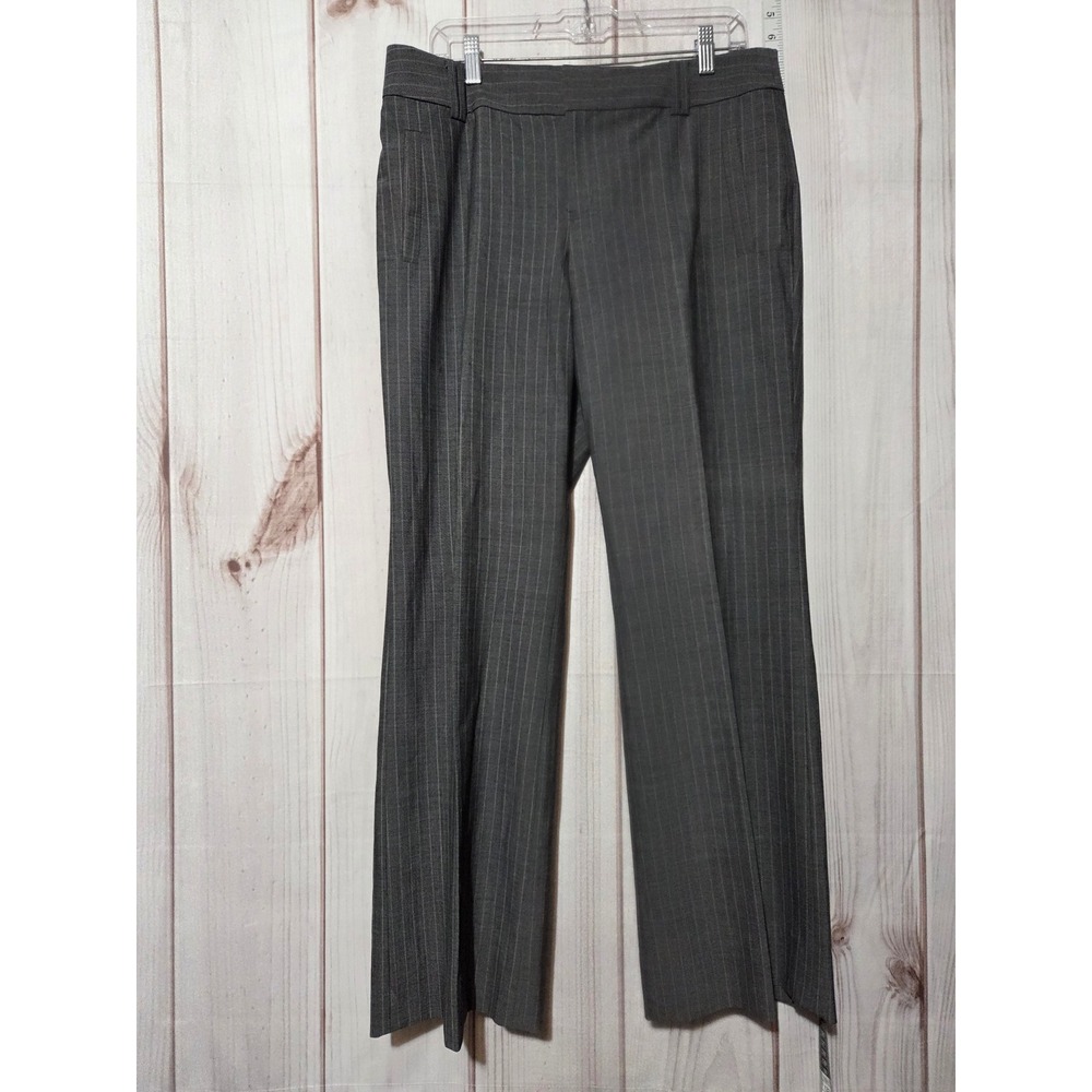 Banana Republic Jackson Fit Gray‎ Pinstripe Wool Blend Dress Pants 10S Womens